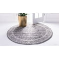 thumbnail image 4 of Unique Loom Midnight Bromley Rug Dark Gray/Gray 7' 10" Round Medallion Shabby-Chic Perfect For Dining Room Entryway Bed Room Kids Room, 4 of 4