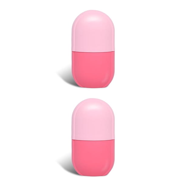 Matsuzay Molde de rodillo antiarrugas para la cara, reparación de quemaduras solares, masajeador de piel facial, molde de hielo, herramienta Rosado 2Conjunto