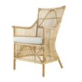 thumbnail image 1 of Sillón de Comedor Benjara de Ratán 60 cm con Asiento de Tela Blanca, 1 of 6