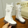 thumbnail image 6 of lnmuld Boots for Girls Stylish Autumn Girls Casual Boots Flat Thick Sole Non Durable PU Leather Easy Wear Comfortable Footwear for Kids Size:4.5-5 Years, 6 of 9