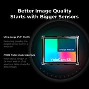 YOLOLIV YoloCam S3, 4K Streaming Webcam, 1/1.3 Sensor, PDAF Autofocus, Uncompressed 4K, 4X Zoom, for Mac/PC