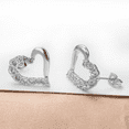 thumbnail image 2 of Airokiy Silver Stud Zirconia Earrings for Women , Heart-shaped design, Zirconia Earrings Studs, Hypoallergenic Stud Earrings for Women，Women's jewelry, 2 of 5