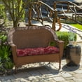 thumbnail image 4 of ARDEN Outdoor Wicker Settee Cushion, 41.5 x 18, Water Repellent, Fade Resistant 41.5 x 18, Red Leaf Palm, 4 of 7