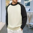 thumbnail image 2 of JTieacloth Mens Knitted Sweaters Men's Sweater Coat Raglan Sleeve Color Block Knit Long Sleeve Pullover Casual Warm Winter Outwear Comfortable Soft Yarn Fashion Top(Black), 2 of 5