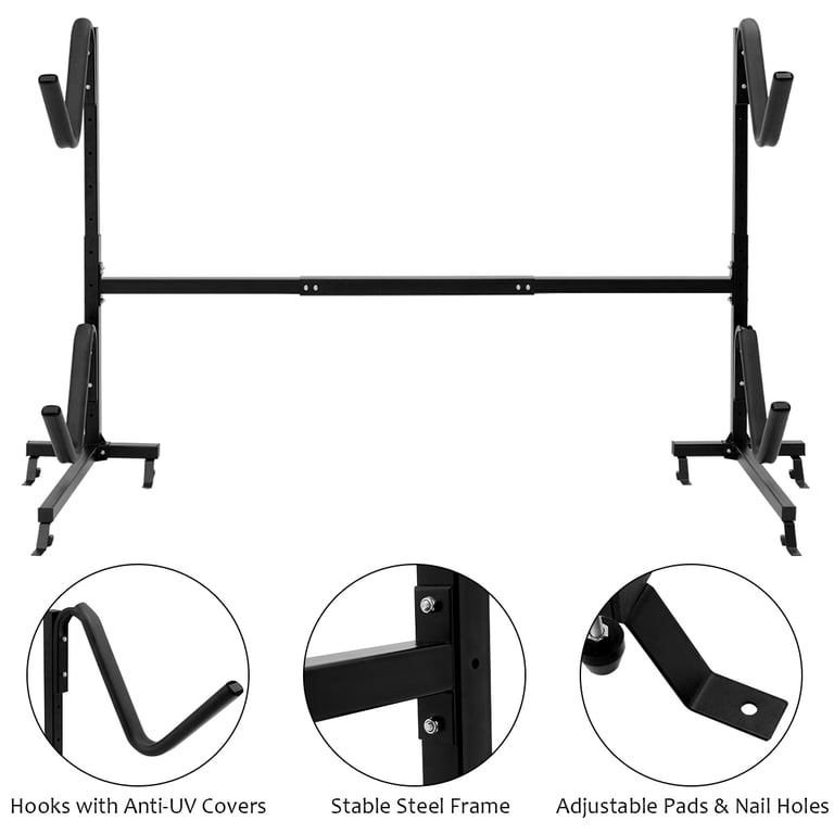 Support Kayak COSTWAY 2 Couches - Hauteur Réglable 6 Niveaux, Charge 80kg, Pour Kayaks Et Planches