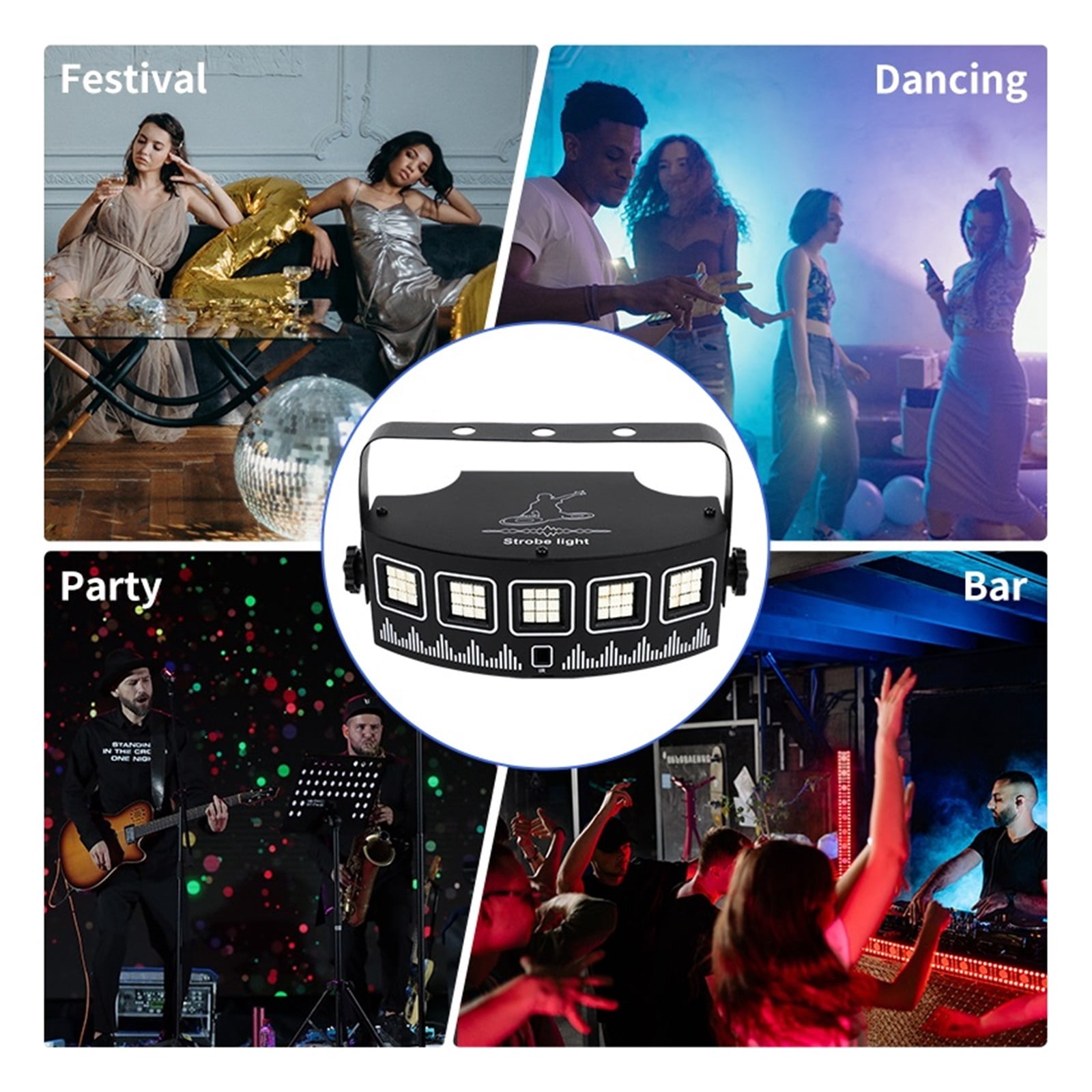 USB DJ Strobe Light With Remote For Disco Party Holiday Xmas Music Club Bar Dance Sound Activated Flash LED RGB Stage Lighting