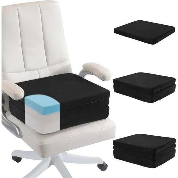 Height Adjustable Chair Cushions, 6 Inch Thick Office Chair Booster Seat Cushion to Raise Height, Extra Thick Seat Pad for Wheelchair, Home, Office, Car(17.7 * 15.7 * 6 Inch)