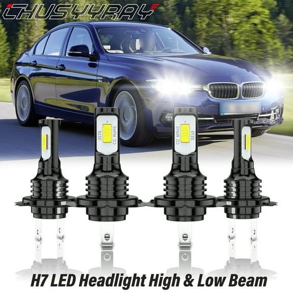 For BMW 320i 2013-2017 LED Front Headlight High Low Beam Bulbs Upgrade Kit 6000K White 4 Pack
