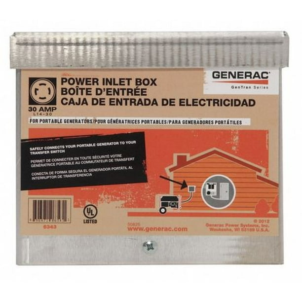 GENERAC 6343 Power Inlet Box,30 Amp AC