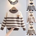 thumbnail image 4 of Atogsazn Kids Girl Knitted Sweater Children Long Sleeve Pullover Sweatshirt Fall Winter Outerwear Tops Clothing 02-Brown 5-6 Years Fashion, 4 of 4