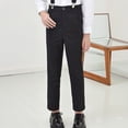 thumbnail image 2 of LIJCC Boys Dress Pants Straight Solid Color School Uniform Pants Classic Button Front Zipper Uniform Pants(Black,15-16 Years), 2 of 9