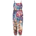 thumbnail image 7 of Kids Girl Sleeveless Romper Jumpsuit Easter Bunny Watercolor Print Harem Pants Soft Stretchy,Size 5 T, 7 of 7