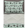 thumbnail image 3 of Cactus Comforter & Sham Bedding Set, Mini Cacti in Pots with Geometric Designs Polka Dots Stripes, 3 pcs Duvet Set Microfiber Filling Quilt, 5 Sizes, Mint Green Charcoal Grey, by Ambesonne, 3 of 4