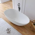 thumbnail image 3 of MEDUNJESS 67" Stone Resin Freestanding Bathtub, Modern Soaking Solid Surface Bathroom Freestanding Tubs with Pop-up Drain and Overflow, Matte White, 3 of 11