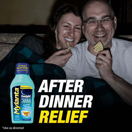 Mylanta Antacid Heartburn & Gas Tonight Formula, Liquid, Honey Chamomile, 12 fl oz
