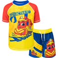 thumbnail image 1 of Mighty Express Nate Toddler Boys Pullover Swim Rash Guard Swim Trunks Yellow 3T, 1 of 3