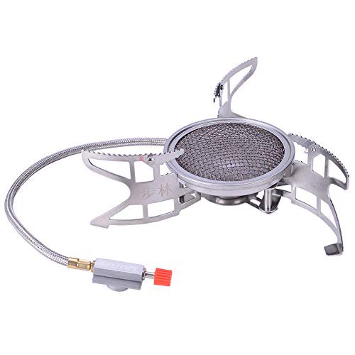 Bulin Backpacking Camping Stove, 3800 Portable Folding Lightweight Camp Gas Stove, Single Adjustable Pocket Emergency Survival Cooking Burner Kit for Outdoor, Hiking, with Carry Bag