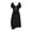 02 Black, variant on Western Dress for Women V Neck Puff Sleeve Lace Up Vintage Knee Length High Low Cowgirl Dress Flowy Ruffle Summer Beach Vacation Dress, S-2XL