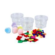 Everything Mary Round Stackable Crafting Containers, 3 Piece Plastic Clear Set
