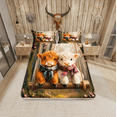 thumbnail image 2 of Erosebridal Cute Little Highland Cow Bed Sheets King, Rustic Swing Pink Floral Bedding Sets King Size, Farmhouse Decor 4 Pieces, 2 of 7