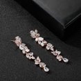 thumbnail image 4 of Pendientes de novia de circonita cúbica para mujeres novias, pendientes colgantes de boda con candelabro de cristal para baile de graduación o desfile, 4 of 4