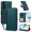 Green, variant on For Samsung Galaxy A37 5G 6.7-inch Wallet Case Multi-Card Slots Zipper Wallet Leather Phone Case,Black,For Galaxy A37 5G