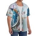 thumbnail image 4 of Xecao offers the Let's go Travel for Men's Casual Short-sleeved Shirt, a button-up collared shirt with a pocket, perfect for beach vacations and yacht travel in the Medium size., 4 of 7