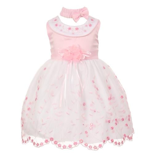 baby girl pink and white dress