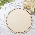 thumbnail image 2 of 20cm Natural Wooden Basket Bottom with Hole, Circle Blank Wood Base for DIY Knitting Crochet Bag Bottom Shaper Craft, 2 of 6