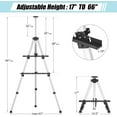 thumbnail image 3 of Art Painting Display Easel Stand - Portable Adjustable Aluminum Metal Tripod Artist Easel with Bag, Height from 17" to 66", Extra Sturdy for Table-Top/Floor Painting, Drawing, and Displaying,Silver, 3 of 7