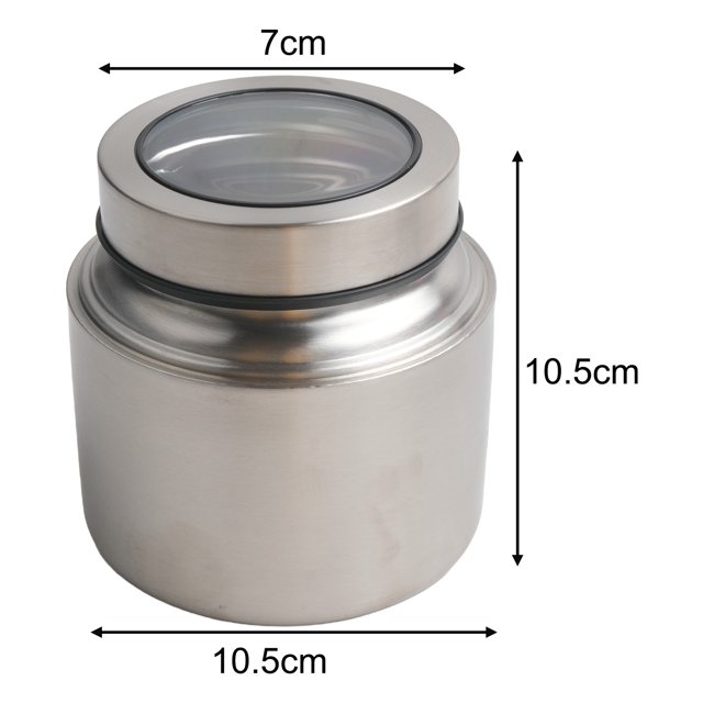 BUYISI Sturdy Stainless Steel Visual Storage Container: Freshness Sealed, Multi-Use! Small