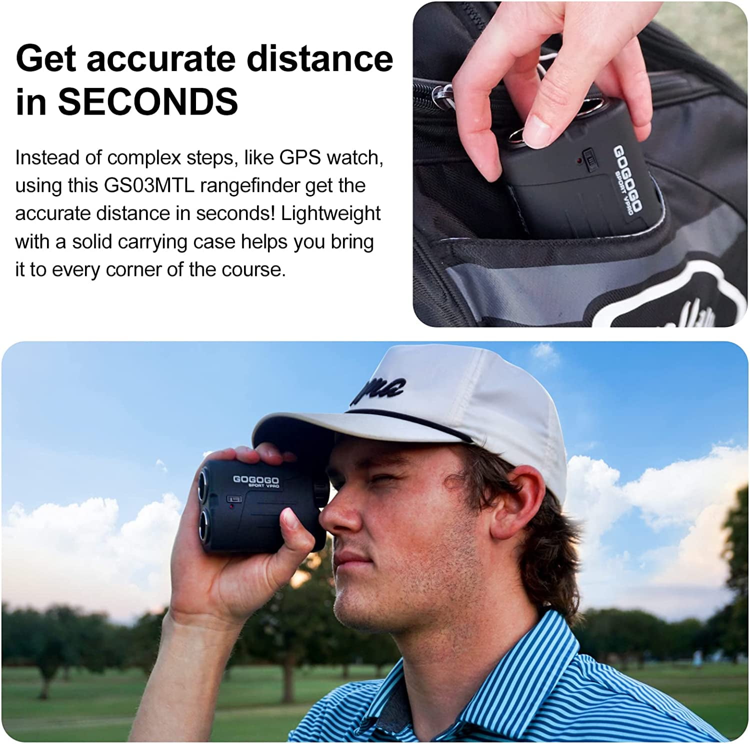 Gogogo Sport Vpro GS03 Laser Rangefinder & Universal Adjustable Magnetic  Holder Mount Strap