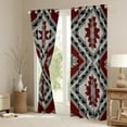 thumbnail image 3 of jejeloiu Ancient Bohemian Aztec Curtains Pack of 2 (42x84 Each),Rustic Western Tribal Curtains Blackout,Red Gray Bedroom Curtains For Adults,Microfiber Bedroom Decor, 3 of 6