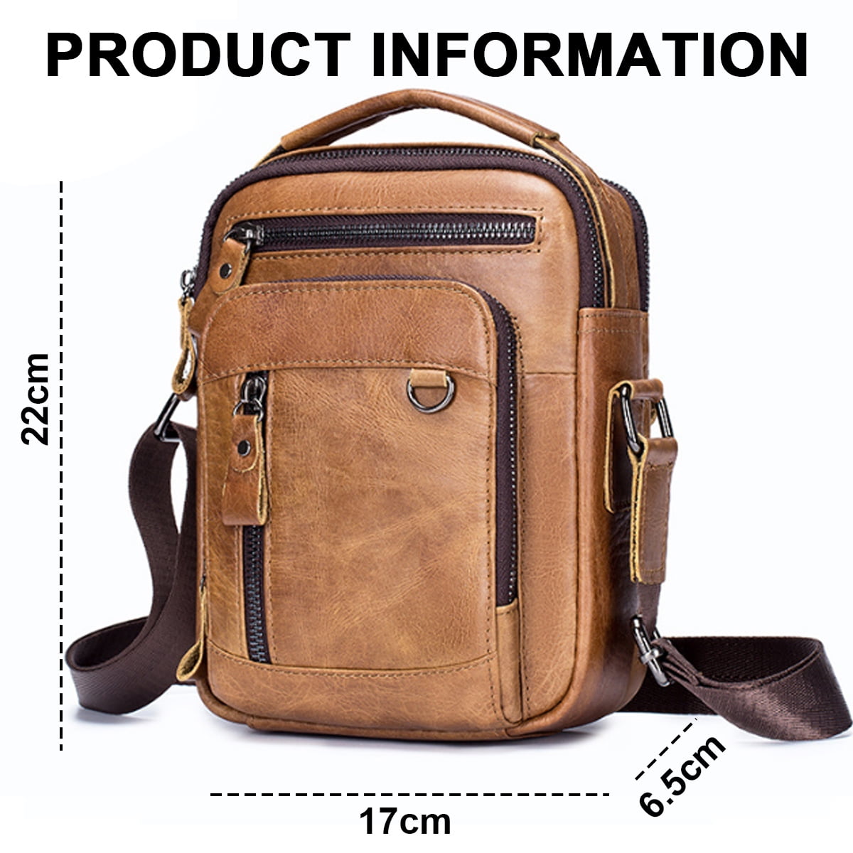 16" Large Brown Soft Leather Bag For Men Messenger Shoulder Bag Mens Laptop Bag