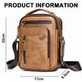 thumbnail image 2 of Bolso de hombro de cuero para hombre, pequeño bolso bandolera para hombre para el trabajo, bolso de mano tipo cartera para hombre, bolso bandolera elegante y multifuncional de cuero, 2 of 8