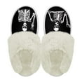 thumbnail image 2 of Chririnla Plush House Slippers for Men Funny Skull Warm Plush Bedroom Shoes with Fur Edges, Casual Non-Slip Fuzzy Slippers, 2 of 7