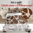 thumbnail image 6 of Qpednta Brown Cow Print Duvet Cover Set Soft Cozy Bedding Set with 2 Matching Pillow Shams Breathable Bedding Comforter Cover 3 Pieces Comforter Set Bedroom Decor, 6 of 7