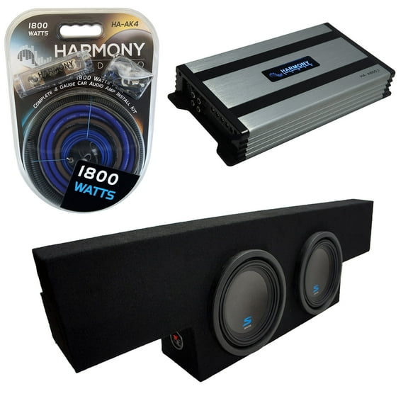 Fit 01-06 GMC Sierra No-HD Crew Cab Alpine S-W10D2 Dual 10 Sub Box HA-A800.1 Amp