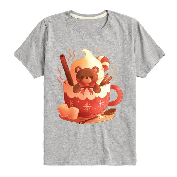 Instant Message - Christmas Bear Cocoa Mug - Toddler And Youth Short Sleeve Graphic T-Shirt