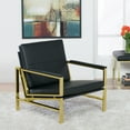 thumbnail image 2 of Studio Designs Home Atlas Mid Century Modern Blended Leather Metal Frame Accent Arm Chair, 2 of 11