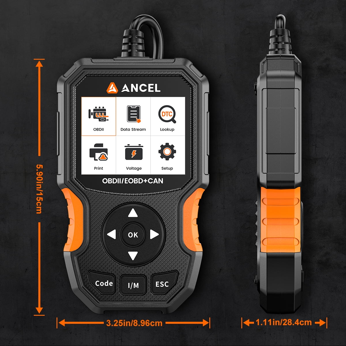 ANCEL AS300 OBD2 Scanner Car Code Reader, Full OBDII Diagnostic Tool with Cloud Printing, DTC Lookup, I/M Readiness, Battery Voltage Test, Live Data, Smog Check, 11 Languages, Lifetime Free Updates