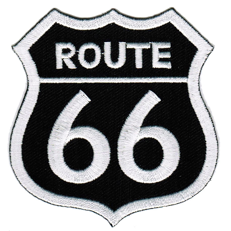 Black Route 66 Road Sign Embroidered Iron-On Patch - Walmart.com