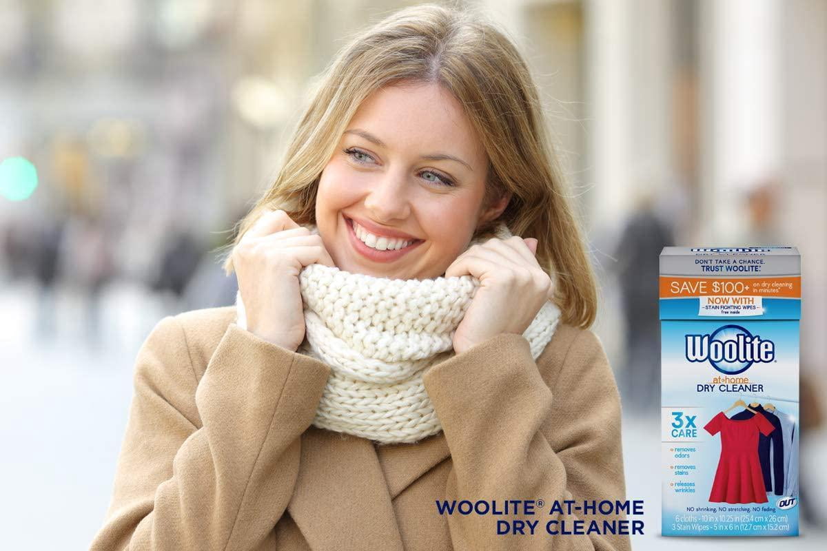 woolite at home dry cleaner, fragrance free, 6 cloths