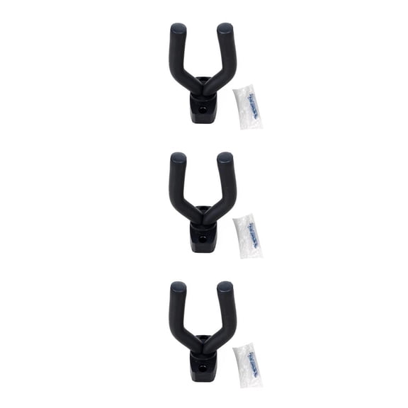 Soidarity Gancho para colgar guitarra de montaje en pared, soporte antideslizante para guitarra eléctrica acústica, instrumento de cuerda para ukelele Negro 13 * 7 cm 3piezas Soidarity CBP001514