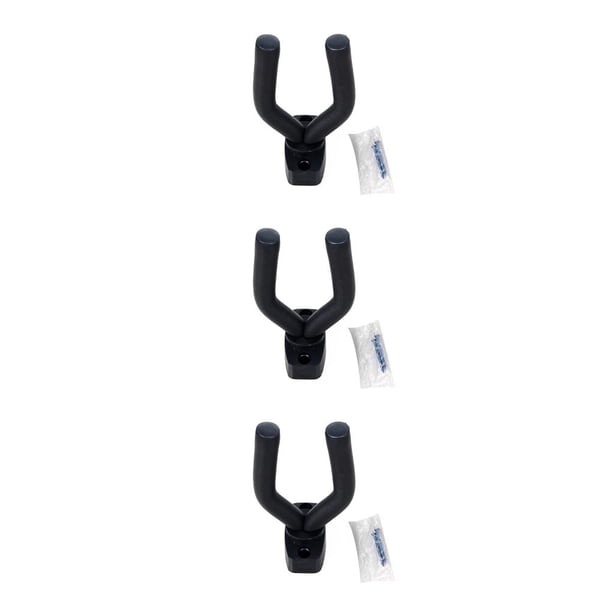 Soidarity Gancho para colgar guitarra de montaje en pared, soporte antideslizante para guitarra eléctrica acústica, instrumento de cuerda para ukelele Negro 13 * 7 cm 3piezas Soidarity CBP001514