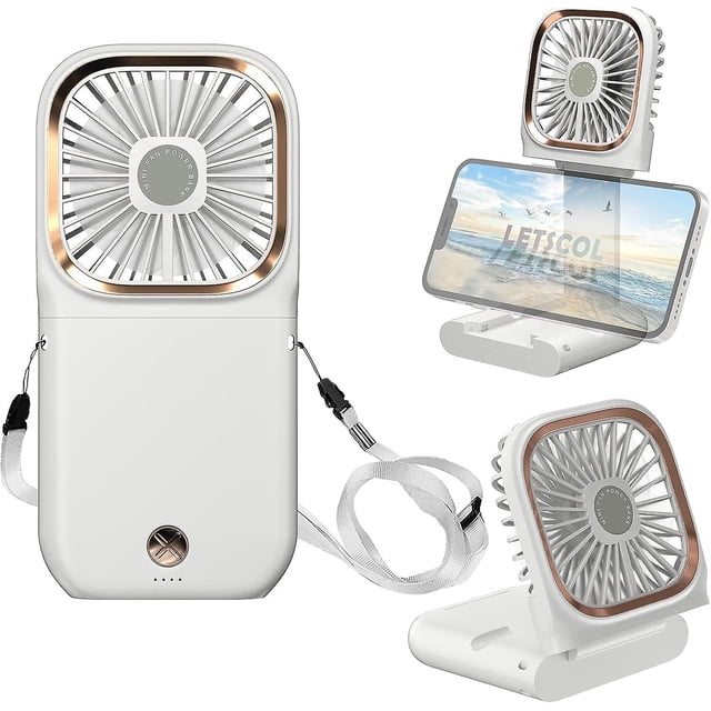 Ventilador de cuello portátil WEIHJMXG miniventilador de mano plegable para maquillaje