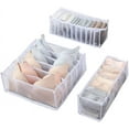 thumbnail image 1 of Wishstar Aufbewahrungsboxen für Unterw?sche, Faltbar Aufbewahrungsbox für Socken, Schubladen-Organizer Schrank Organizer, 3er Set FüR BHS, Socken, Unterhosen(Grau), 1 of 6