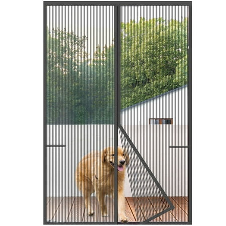 

Magnetic Screen Door Fit Door Opening Size 90 x 96 Screen Itself Size 92 x 98 Door Screen Magnetic Closure Grey Anti-Tear Mesh Keep Bugs Out for Front Door Sliding Door Patio Garage