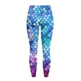 thumbnail image 6 of Renewold Mermaid Scales Blue Violet Leggings with Pockets for Women Athletic Tights Compression Leggings High Waisted Butt Lifting Printed Pants Comfy Womens Yoga Leggings, XXL, 6 of 8