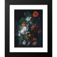 thumbnail image 2 of Jan van Huysum 19x24 Black Modern Framed Museum Art Print Titled - Still Life of Roses, Tulips, Peonies and Other Flowers in a Sculpted Stone Vase, Together with a Bird's Nest on a Stone Ped, 2 of 5